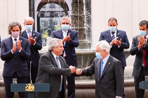 La visita oficial de Alberto Fernández a Chile - Crédito: Arsat